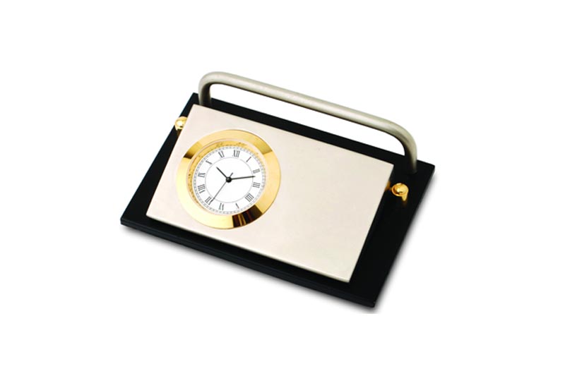 Metallic DeskTop Clock with Golden Color